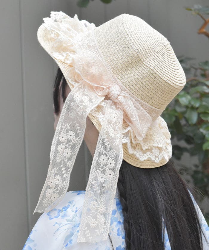 レースリボンフリルカンカン帽[品番：IGAW0006305]｜axes femme