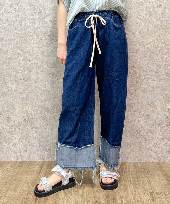 裾切替デニムパンツ[品番：IGAW0006510]｜axes femme