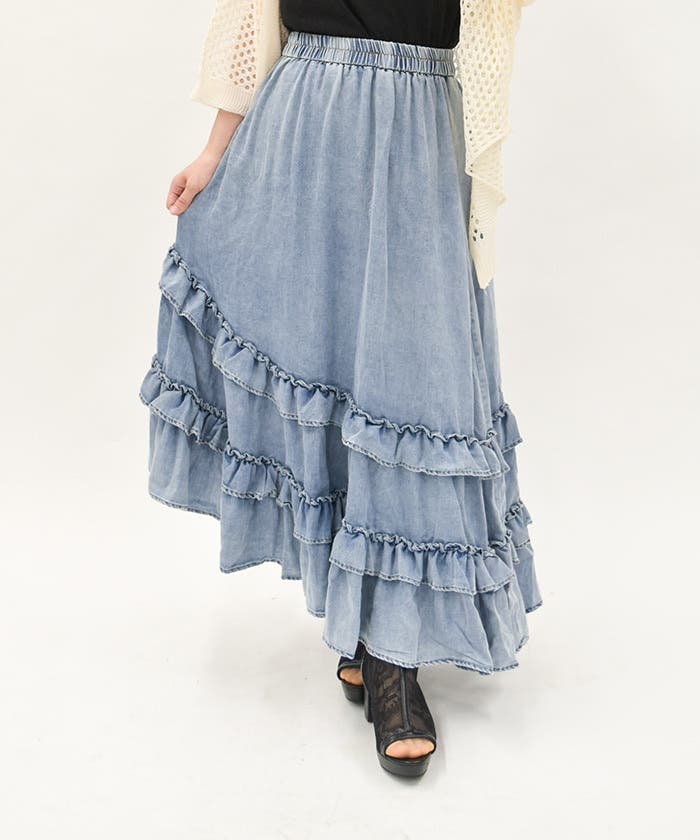 DIESEL デニムティアードスカート　XS デニムティアードスカート[品番：IGAW0006540]｜axes femme