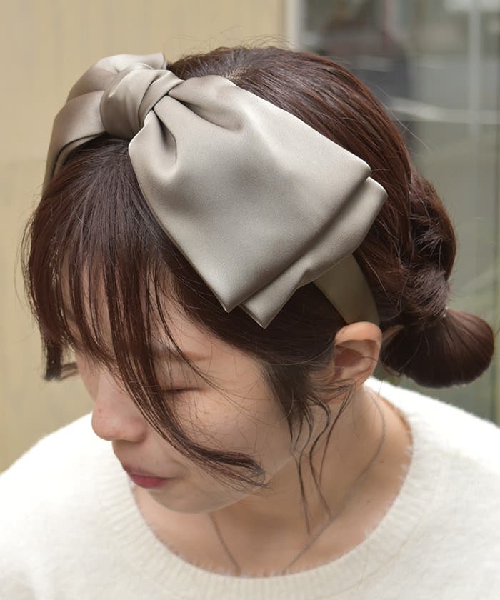 サテンリボンカチューシャ[品番：IGAW0005943]｜axes femme