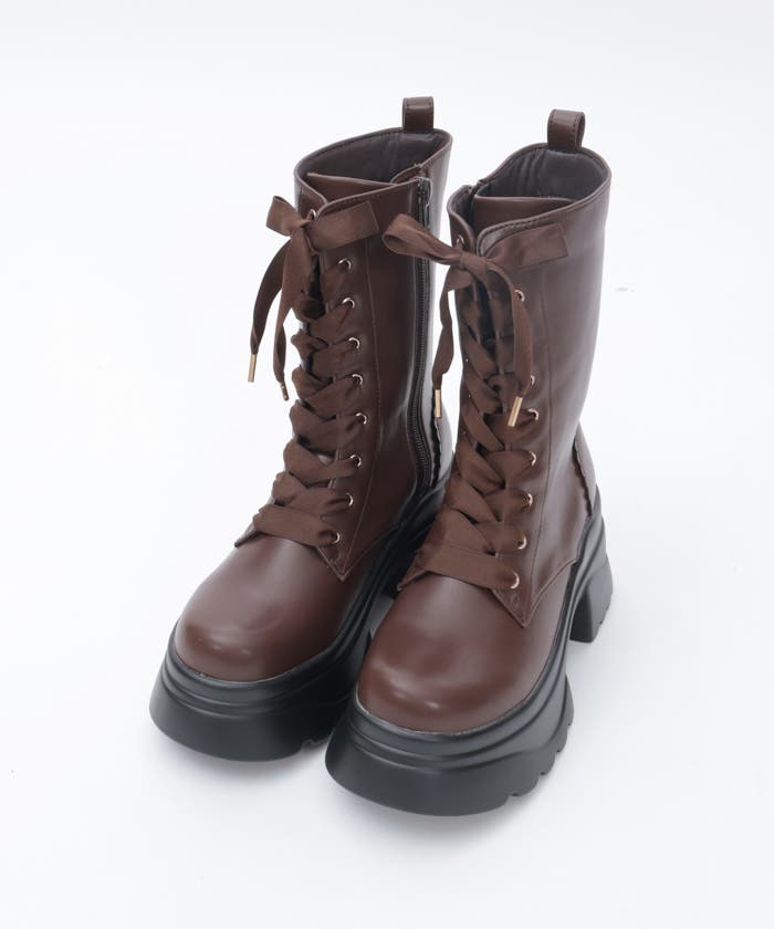 ハトメ使いレースアップブーツ[品番：IGAW0006946]｜axes femme