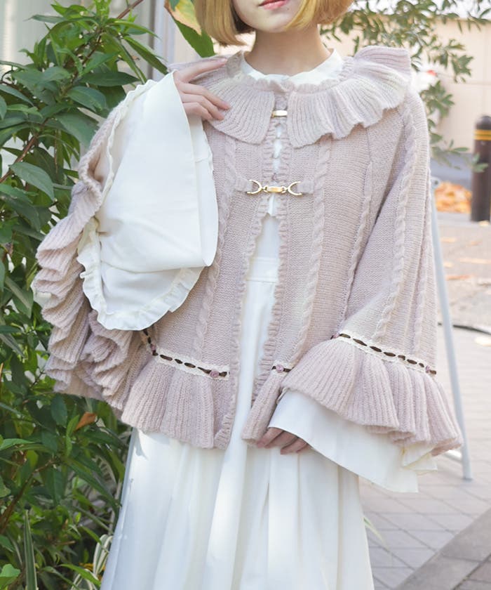 希少レア★新品【HYSTERIC】Mixくすみカラー★ふわふわモヘア編みケープ★ HYSTERIC GLAMOUR - 希少レア☆新品【HYSTERIC】Mixくすみカラー