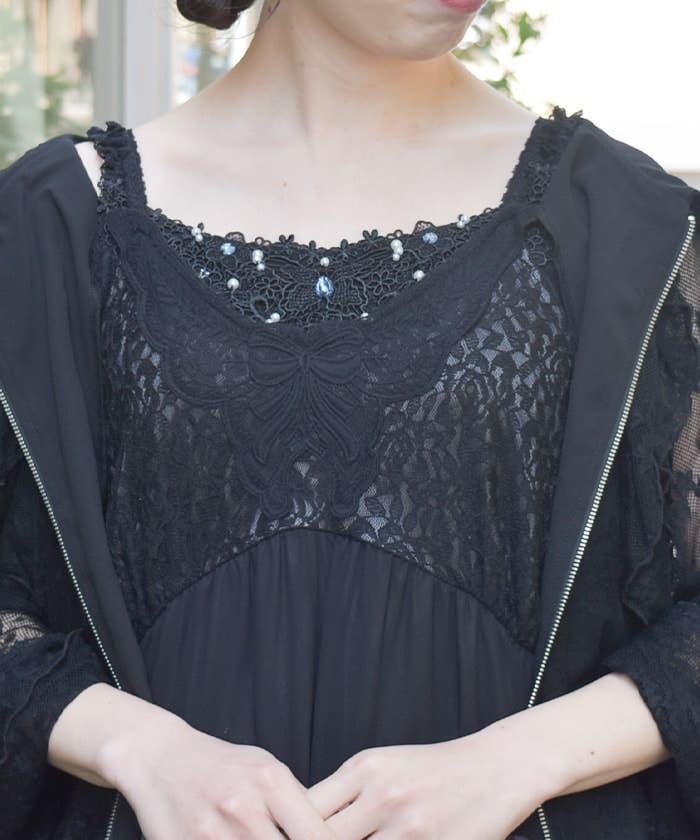 ビジュー×蝶レースタンク[品番：IGAW0006356]｜axes femme