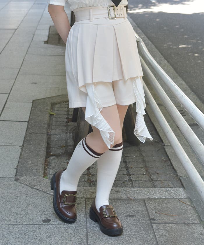ベルト付きフラシショートパンツ[品番：IGAW0006726]｜axes