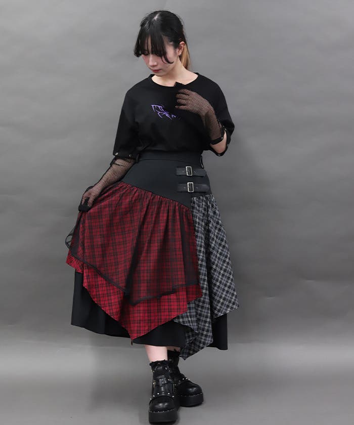 チェックランダムフリルスカート[品番：IGAW0007697]｜axes femme