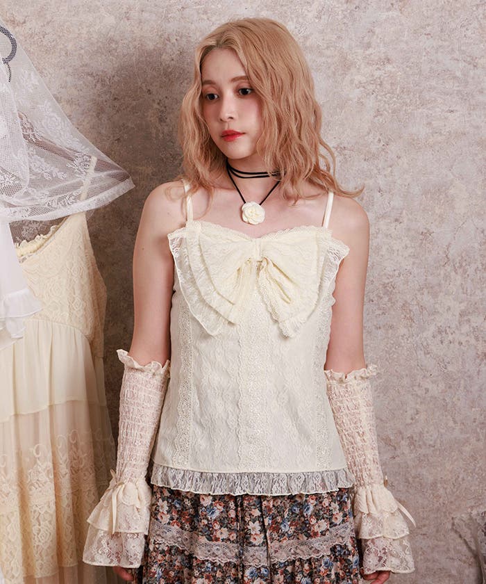 レーシービッグリボンキャミ[品番：IGAW0006554]｜axes femme