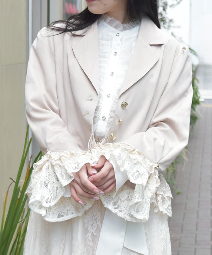 axes フリルレーススプリングコート