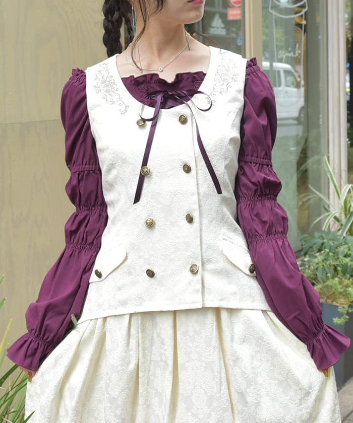 Wブレストジャカードベスト[品番：IGAW0005543]｜axes femme