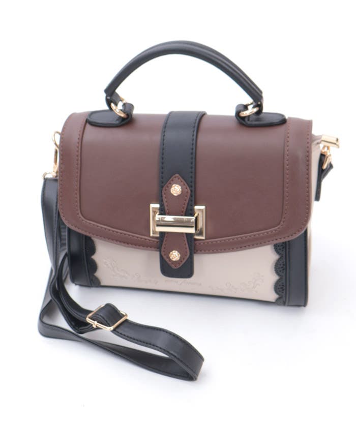 Faux Leather & Woven Bicolor Bag – axes femme from JAPAN