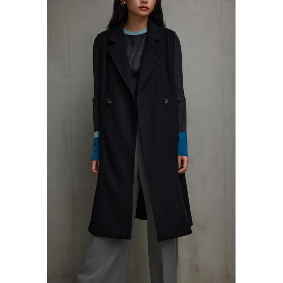 極美品 robelite&CO. ウールシルクテーラードロングベスト マキシ丈 robelite＆CO． ウールシルク テーラードロングベスト