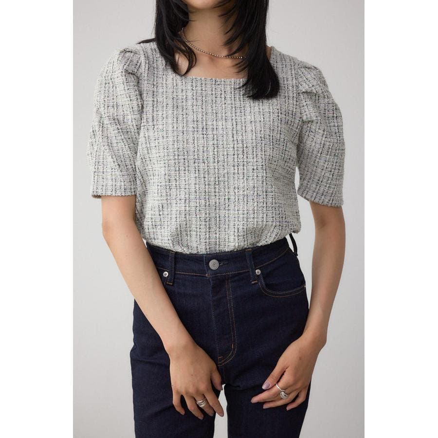 ☆美品　シーマリー cccmalie 半袖プリーツトップス☆ AZUL BY MOUSSY | シアーレイヤードギャザートップス (Tシャツ