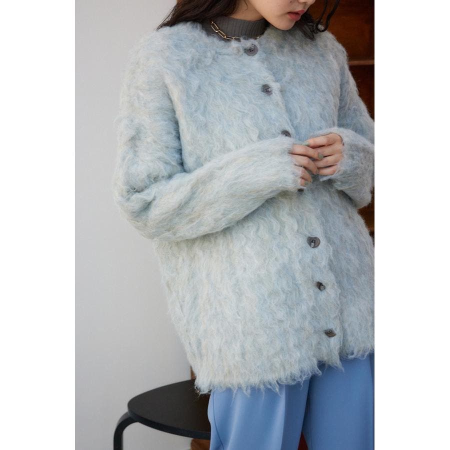 merci シャギーカーディガン　ネイビー merci シャギーカーディガン ネイビーの通販 by Mash girl♡｜ラクマ
