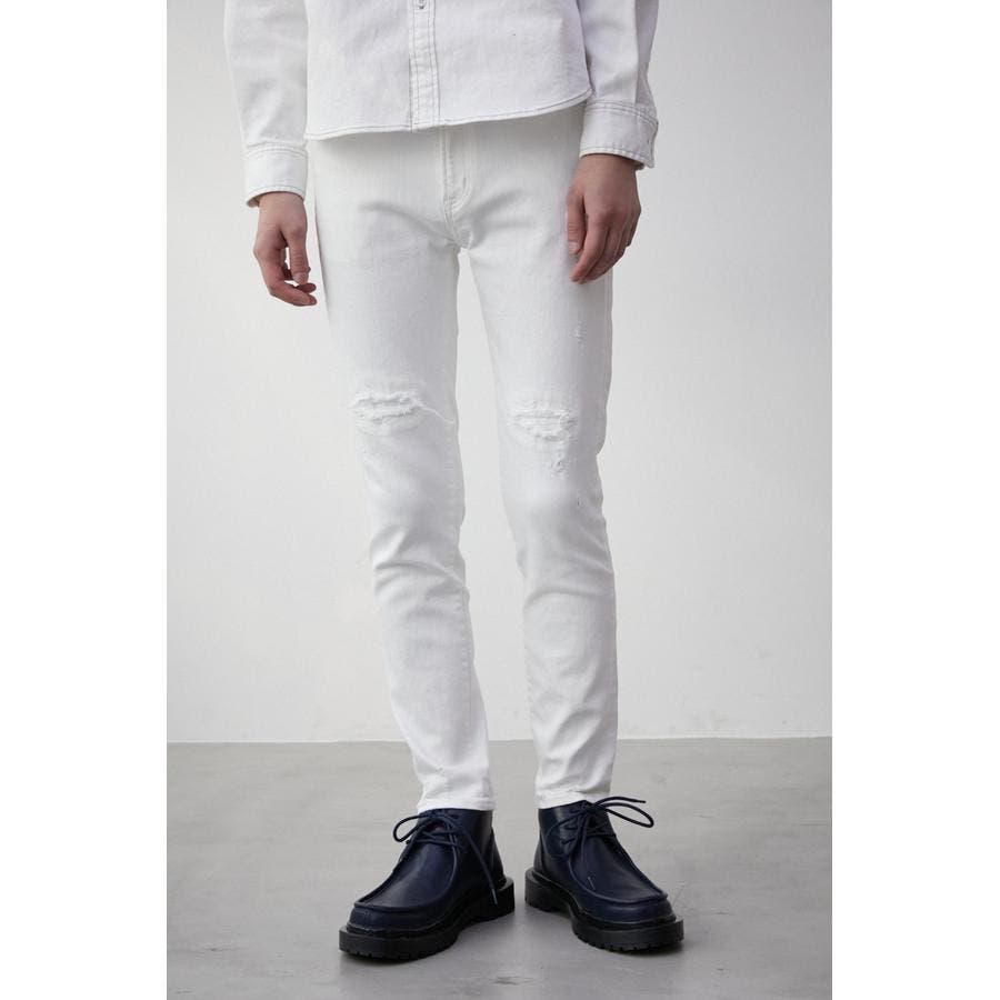 VINTAGE HEM DAMAGE WHITE DENIM[品番：AZLW0020620]｜AZUL BY MOUSSY