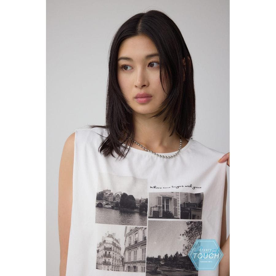 C/T冷感フォトプリントノースリーブTシャツ[品番：AZLW0023578]｜AZUL