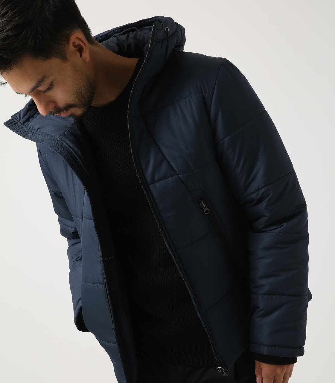 ポリタフタ中綿ZIPフードブルゾン[品番：AZLW0014300]｜AZUL BY MOUSSY