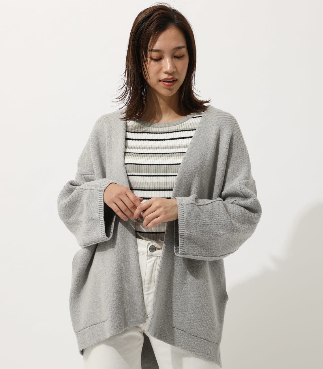 WIDE SLEEVE KNIT GOWN/ワイドスリーブニットガウン[品番：AZLW0016914