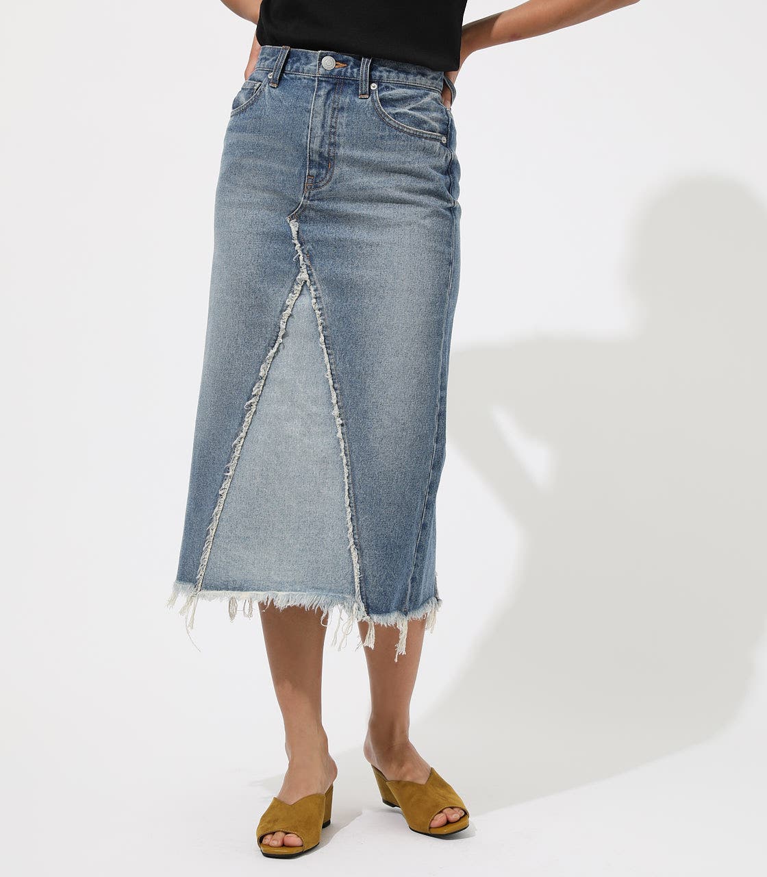 デニム&ダンガリー シーチングリメイクスカート　01 セール】リメイクデニムロングスカート/453244（デニムスカート