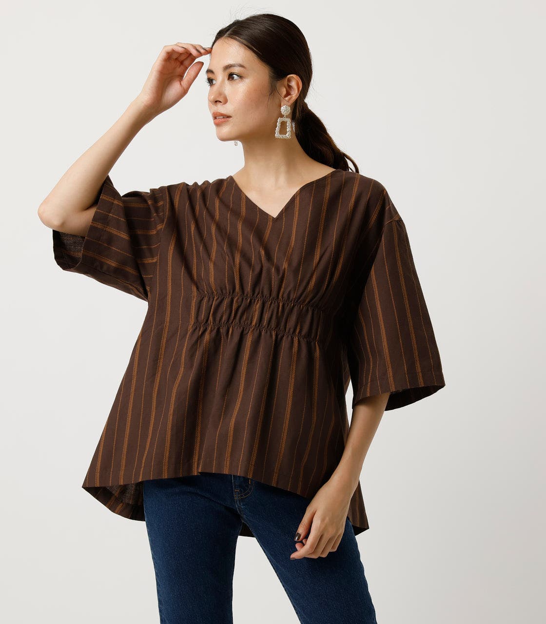 STRIPE WAIST GATHER[品番：AZLW0016290]｜AZUL BY MOUSSY（アズール