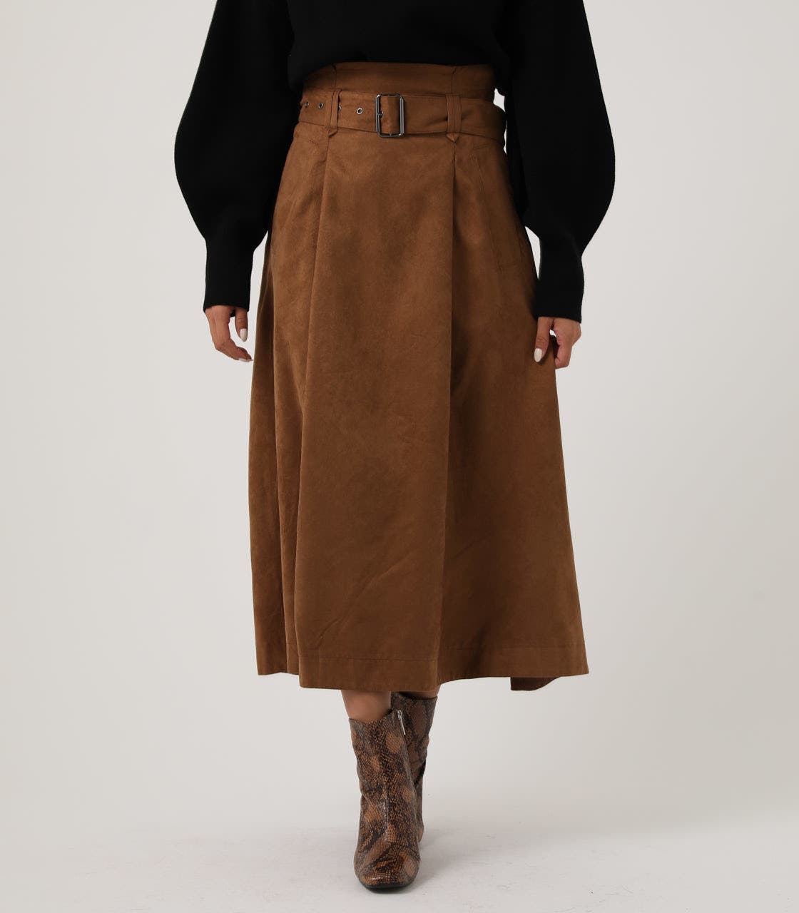 ECO LEATHER FLARE SKIRT/エコレザーフレアスカート[品番：AZLW0016372