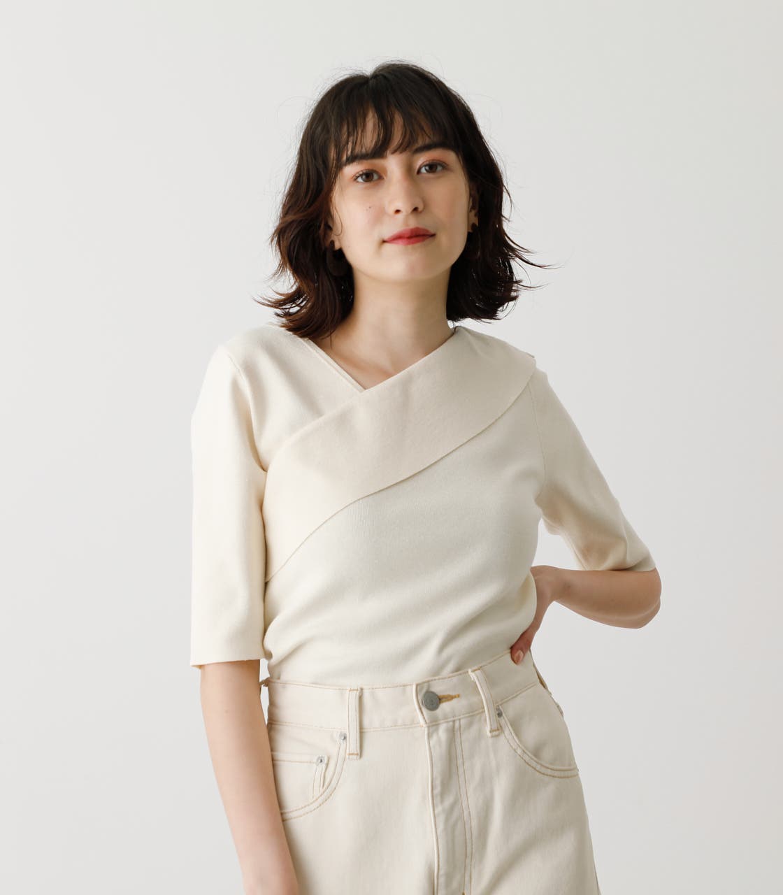 ASYMMETRY CROSS KNIT[品番：AZLW0017662]｜AZUL BY MOUSSY（アズール