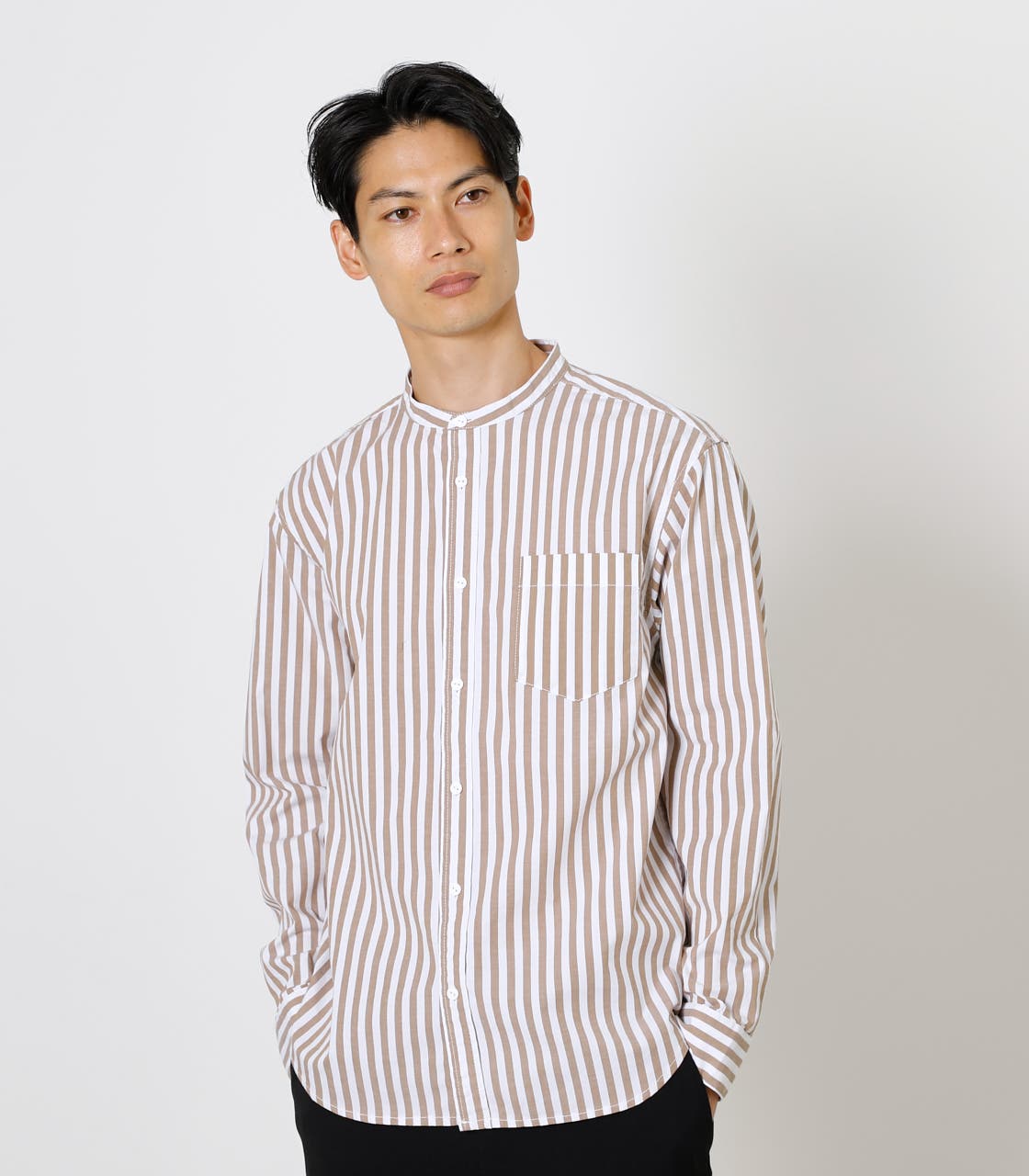 NO COLLAR RELAX SHIRT/ノーカラーリラックスシャツ[品番：AZLW0017617