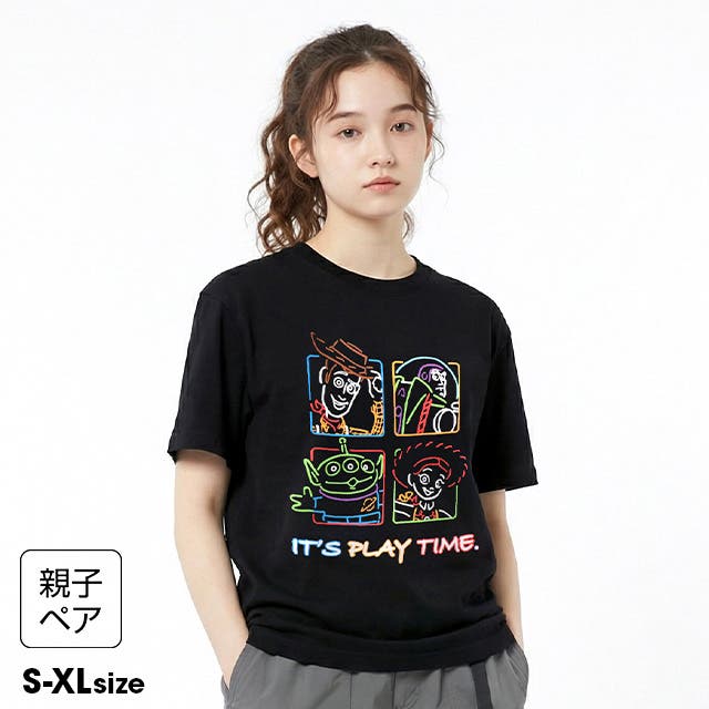 親子お揃い ディズニー トイ・ストーリー ラインアートTシャツ 1592A