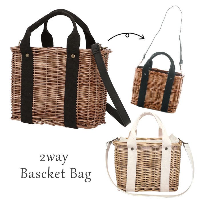 柳 かごバッグ 角形2way[品番：BCYW0006057]｜BACKYARD FAMILY（バック