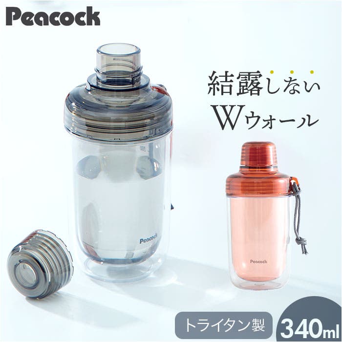ガラス製の鳥のキャップボトル Peacock クリアボトル キャップタイプ PPB-35[品番：BCYW0031065
