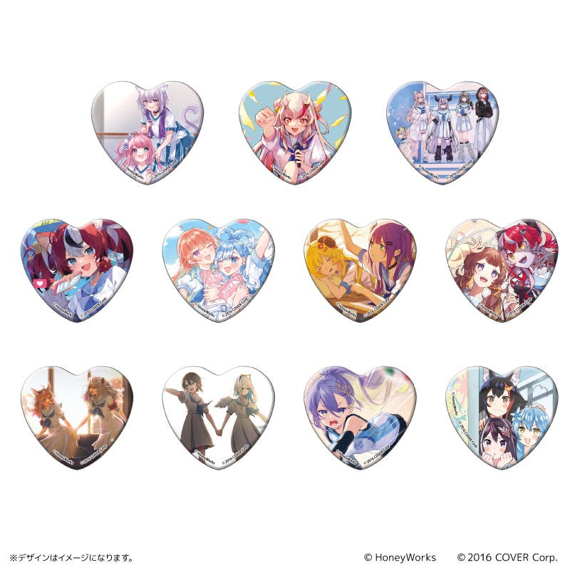 ホロライブ×ハニーワークス ハート型缶バッジ ランダム[品番