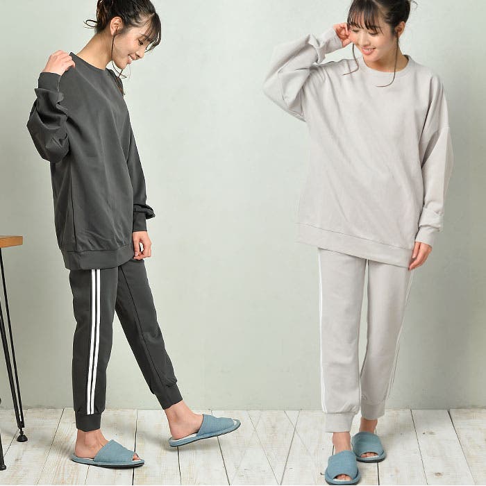 ダンボールニット ラインパンツ上下セット[品番：BCYW0008371