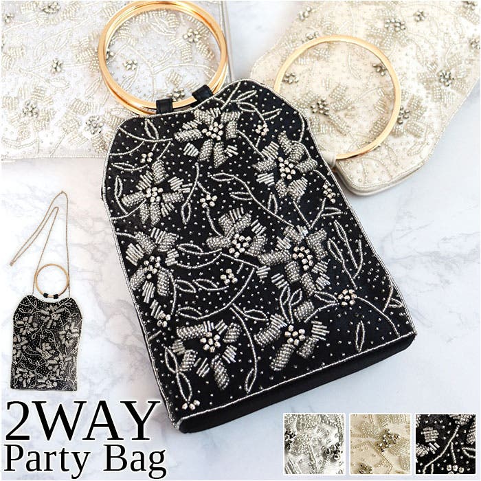 ビーズ刺繍パーティーバッグ[品番：BCYW0033269]｜BACKYARD FAMILY