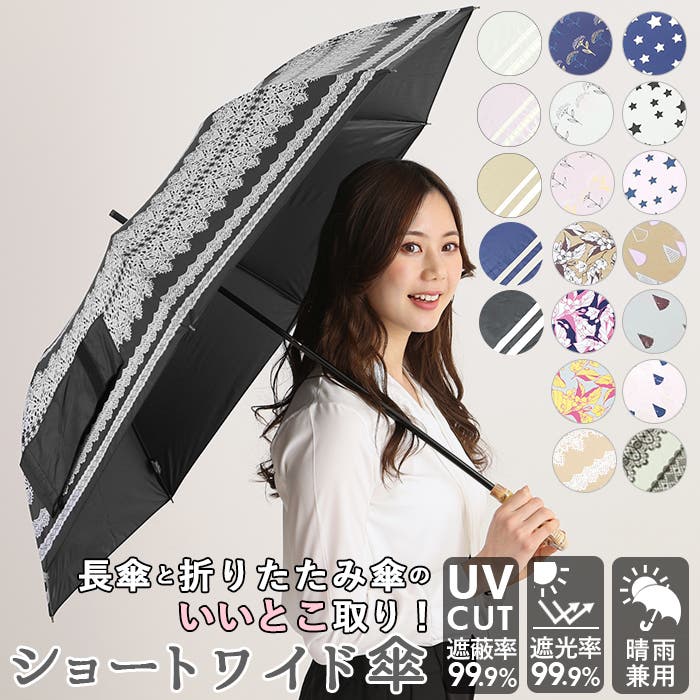 HYGGE 晴雨兼用 ショートワイド傘 55cm[品番：BCYW0008795