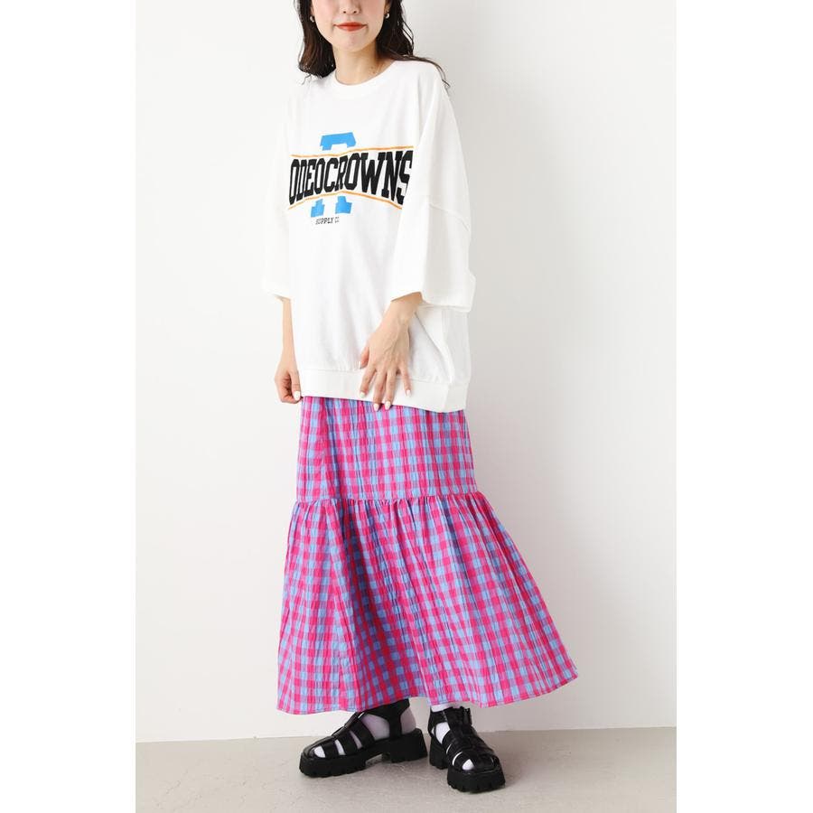 ロデオクラウンズ チェックテーパード Colorfulギンガムチェックスカート[品番：BJLW0025169]｜RODEO CROWNS