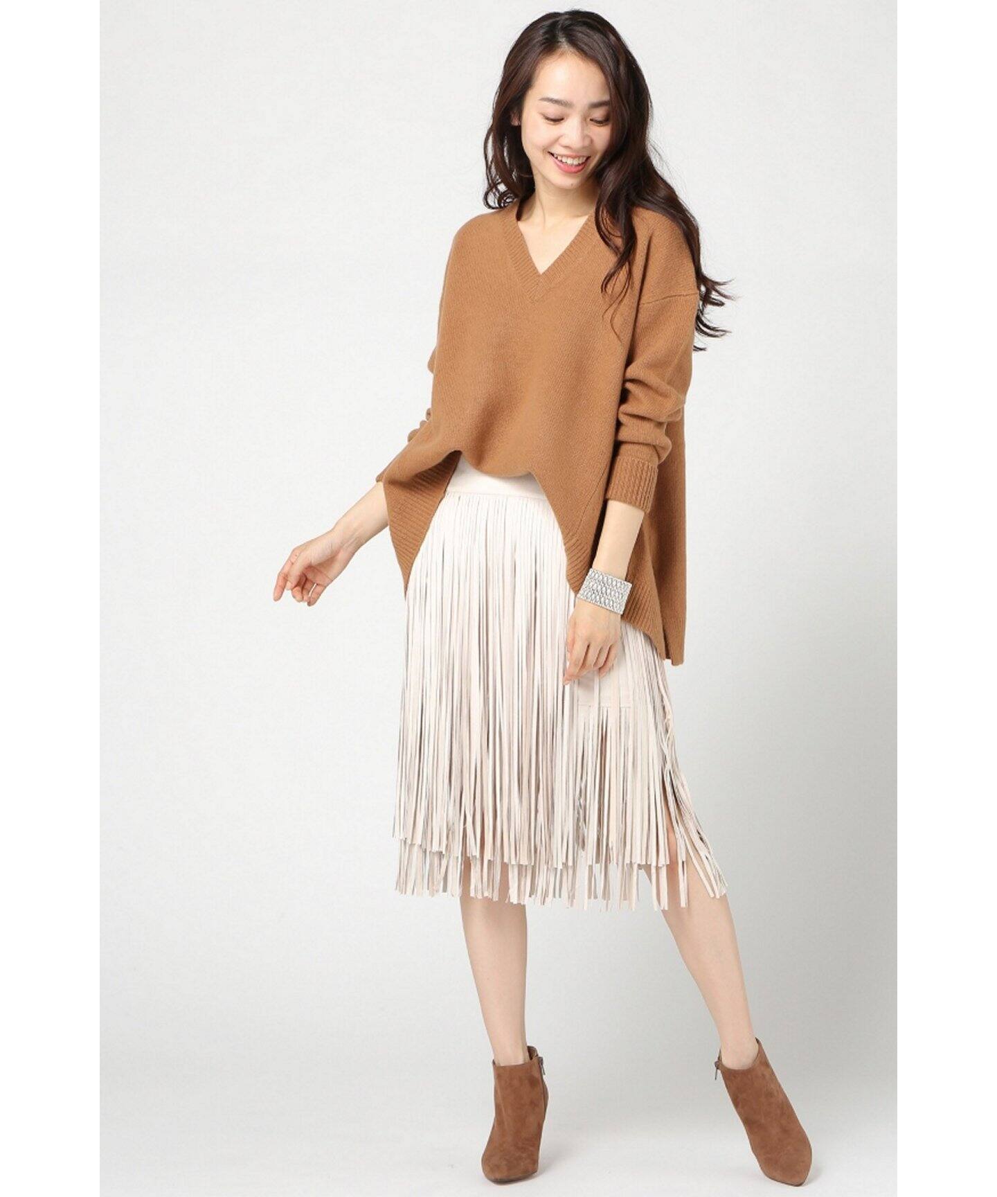 フリンジ付きスカート muller of yoshiokubo/ミュラーオブヨシオクボ】フリンジスカート