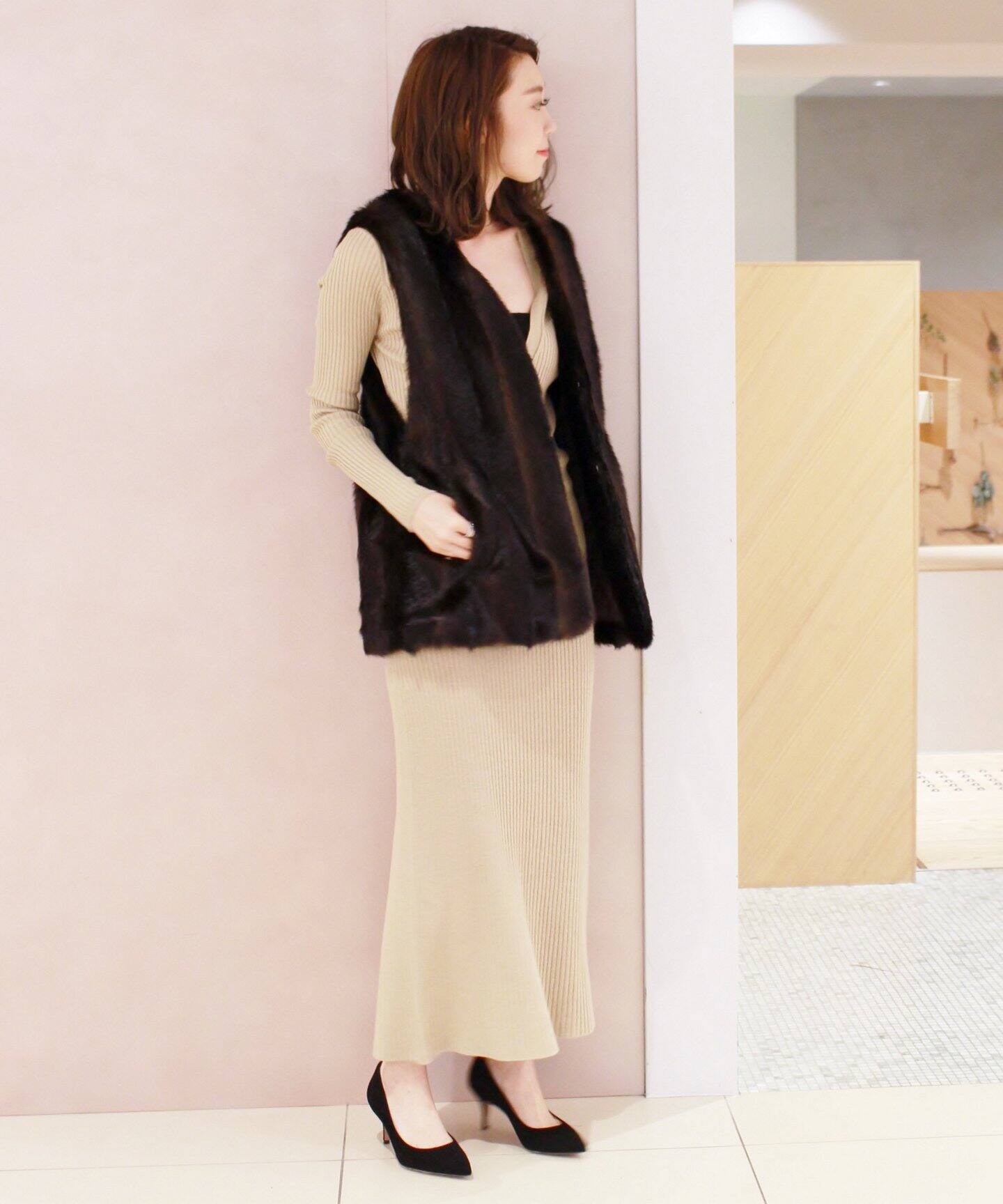 Plage - plage OPEN SIDE FUR ベスト Plage プラージュ】ECOファーベスト◇[品番：BYCW0000826]｜B.C