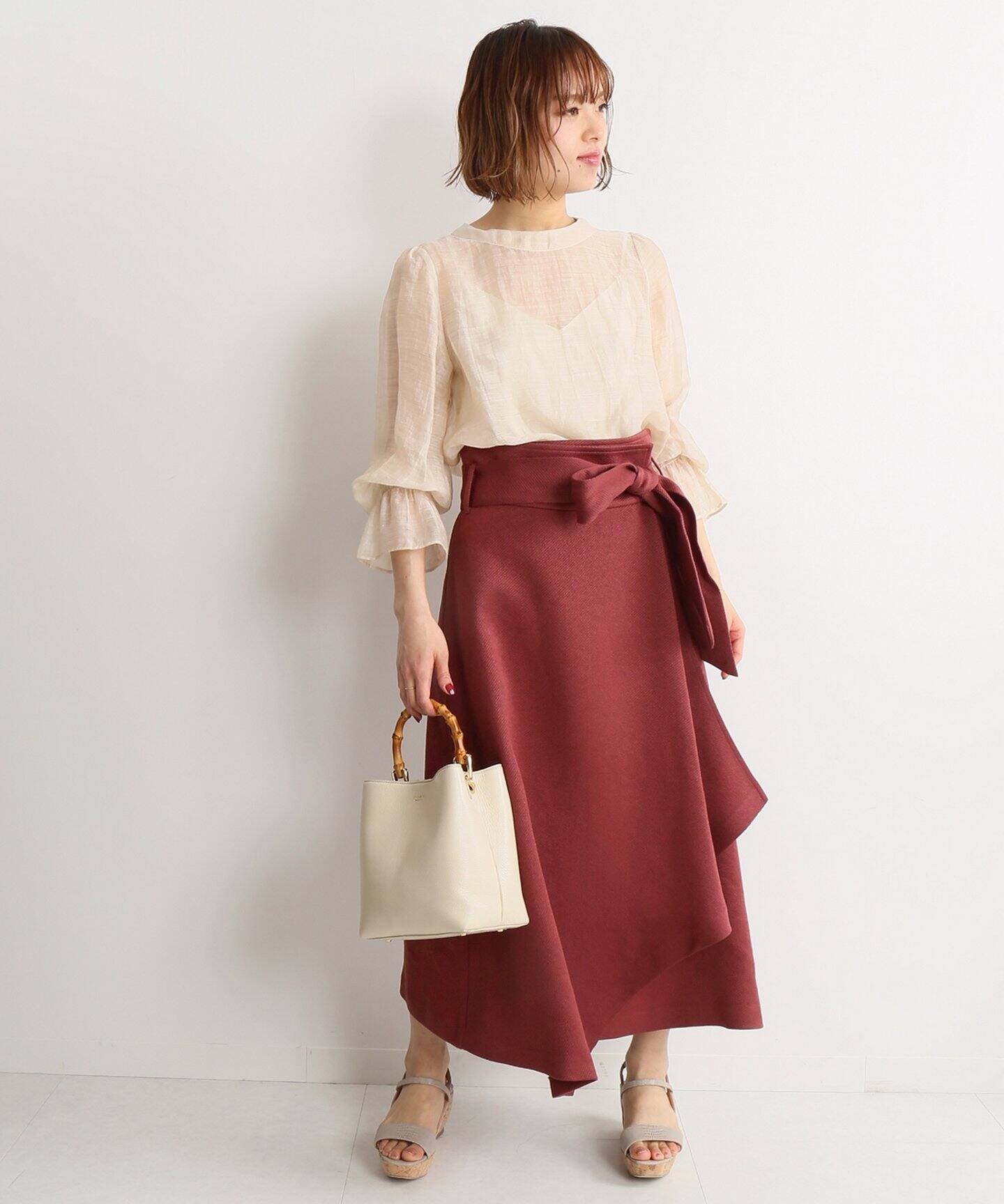 NOBLE】TAカルゼラップフレアスカート◇[品番:BYCW0004384 NOBLE】TAカルゼラップフレアスカート◇[品番:BYCW0004384