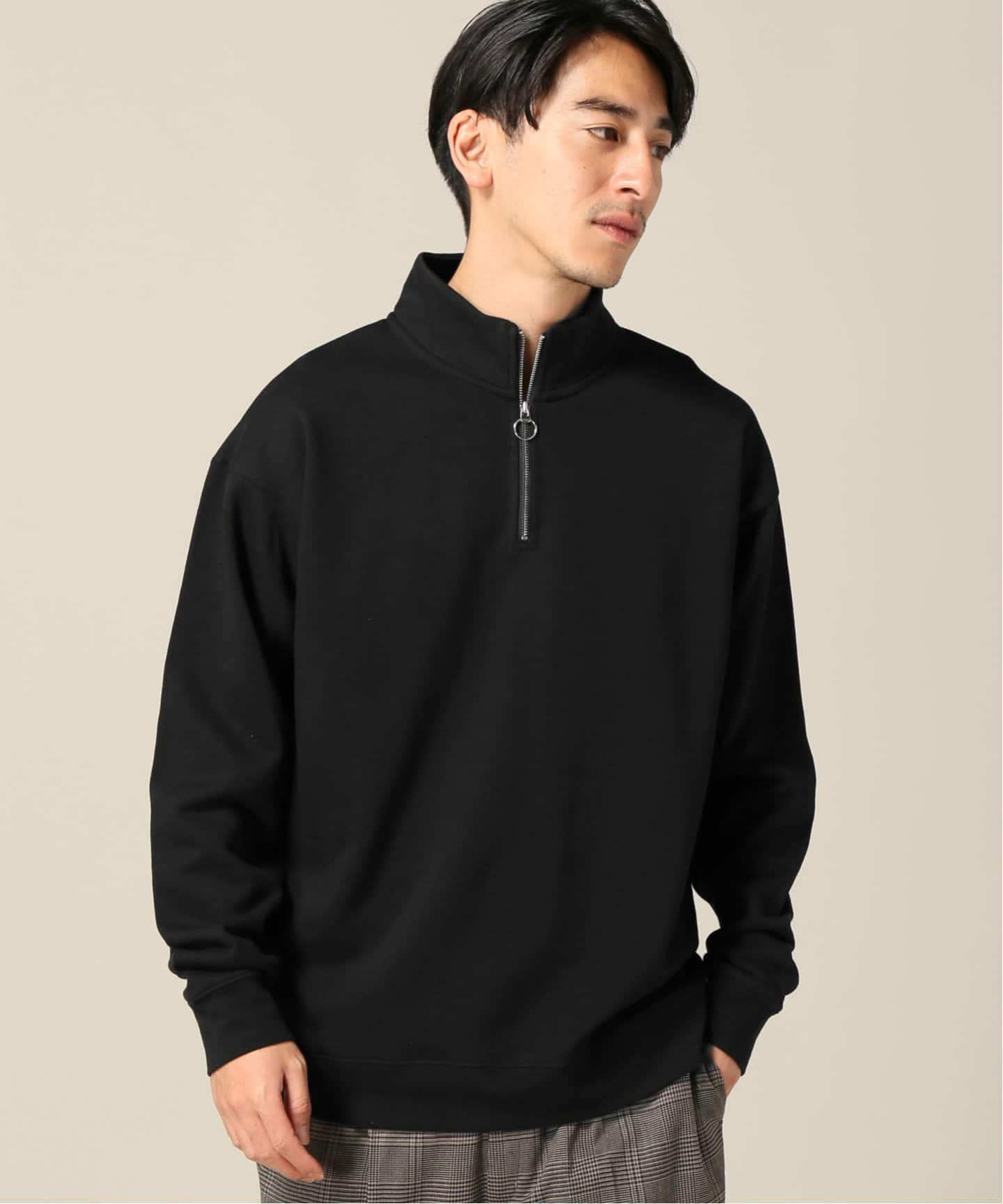 B.C STOCK ベーセーストック】ハーフリングZIP スウェット[品番