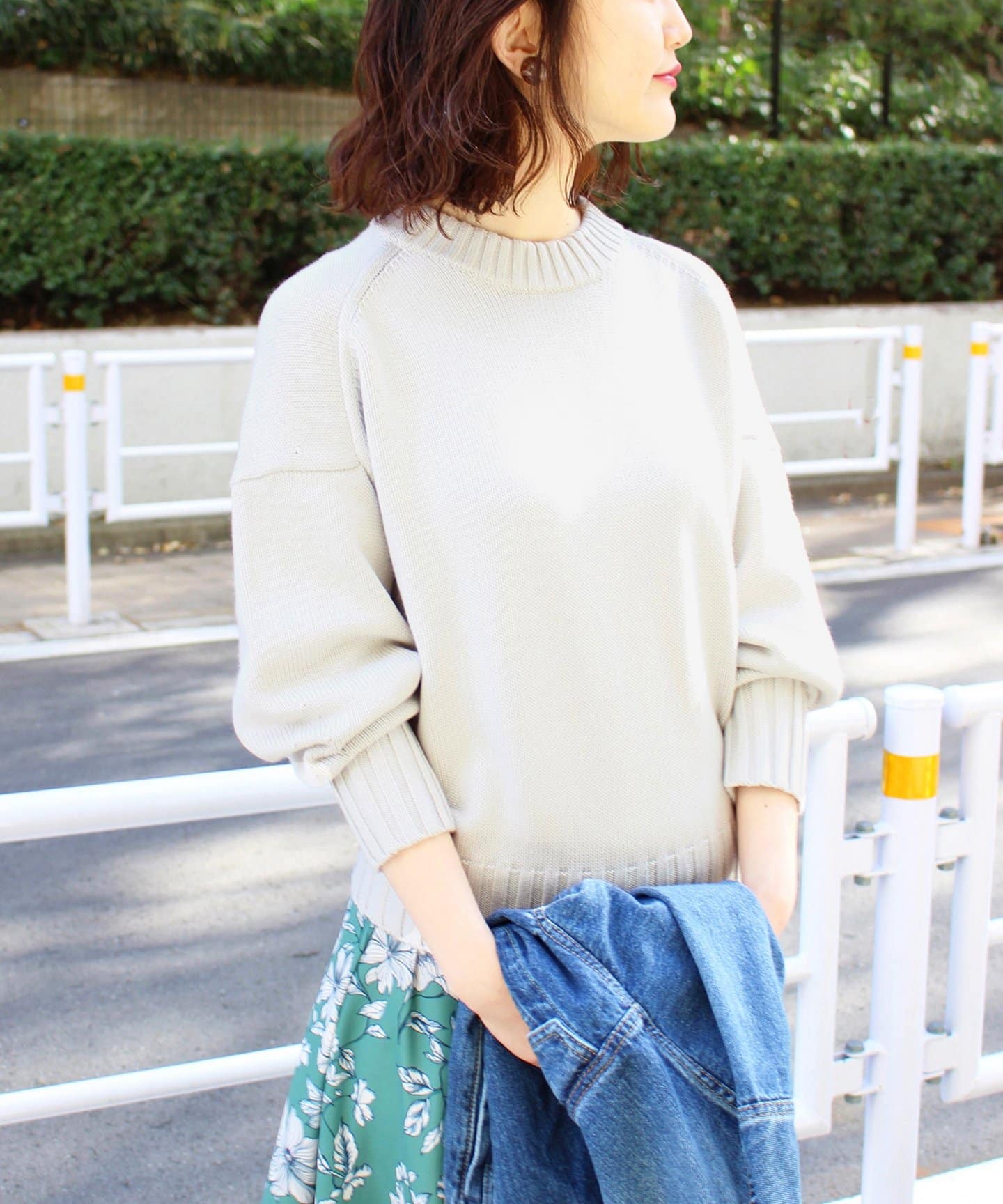 IENA イエナ】カシミヤ混天竺クルーネックプルオーバー◇[品番