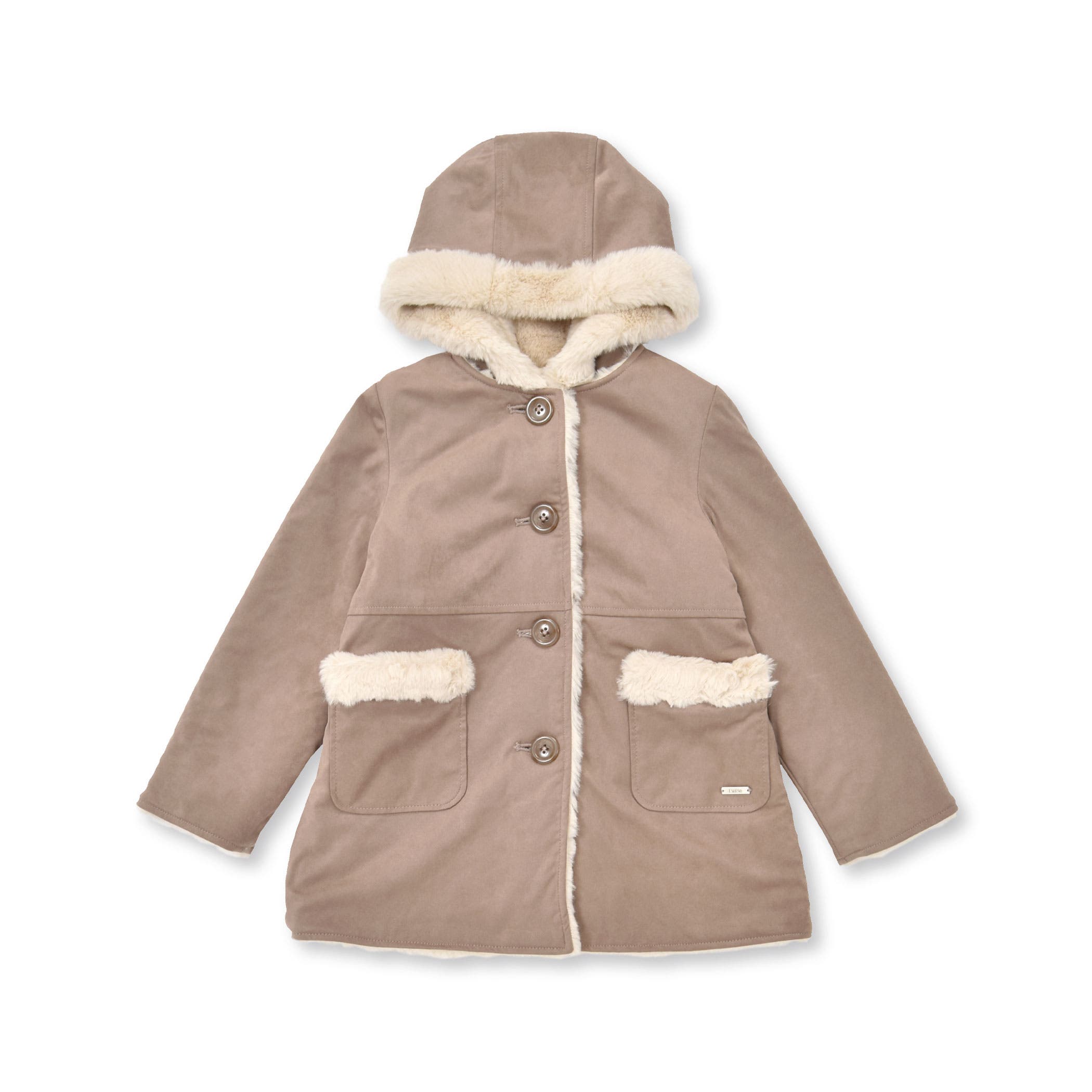 ムートン調フード付きコート(90~150cm)[品番：BEBK0010116