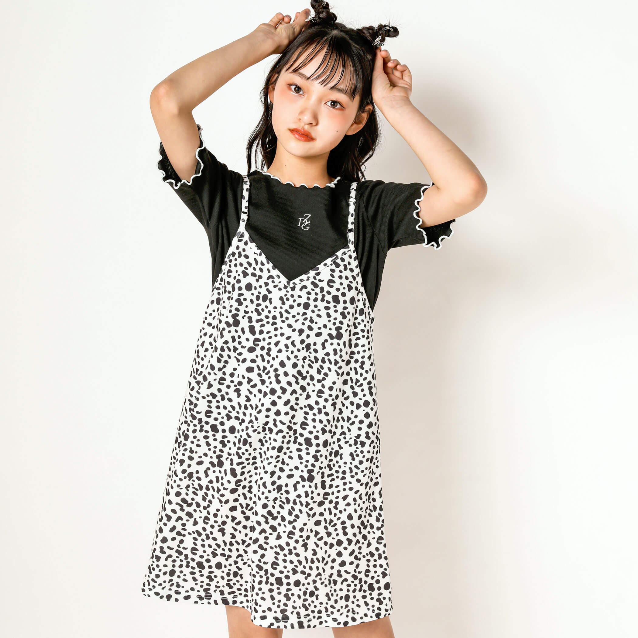 2点セット ダルメシアン柄キャミワンピース(130~160cm)[品番