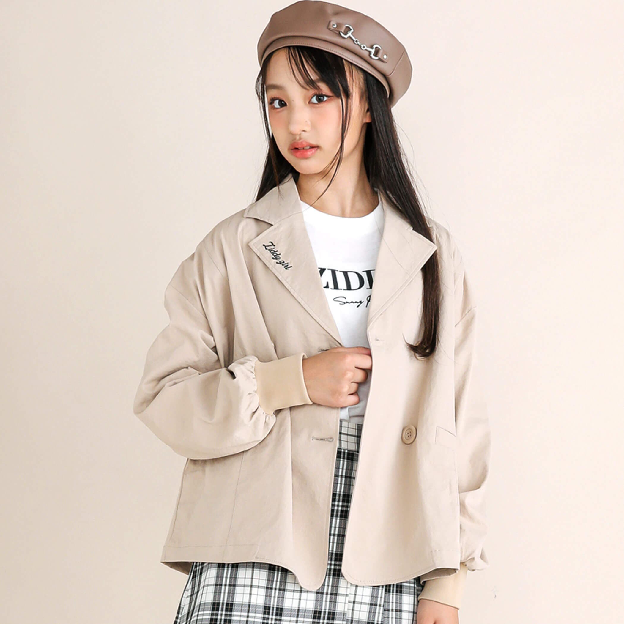 ニコ☆プチ 掲載 】トレンチコート風ブルゾン(130~160cm)[品番