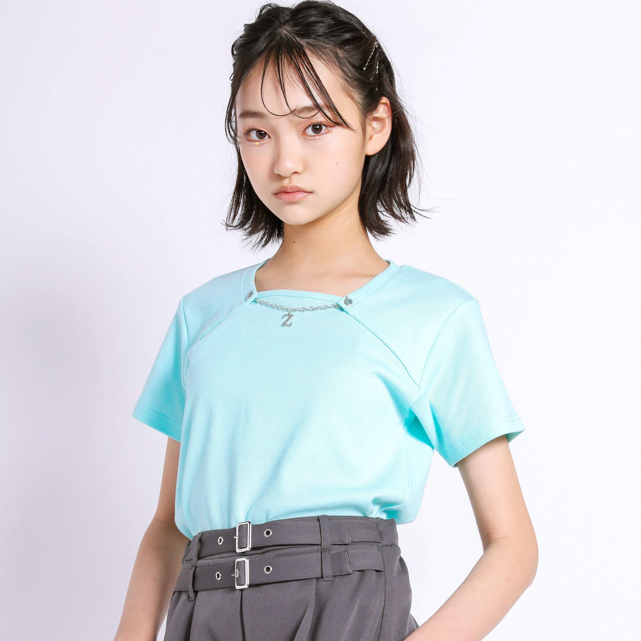 ニコ☆プチ 掲載 】チェーン取り外しテレコTシャツ(130~160cm