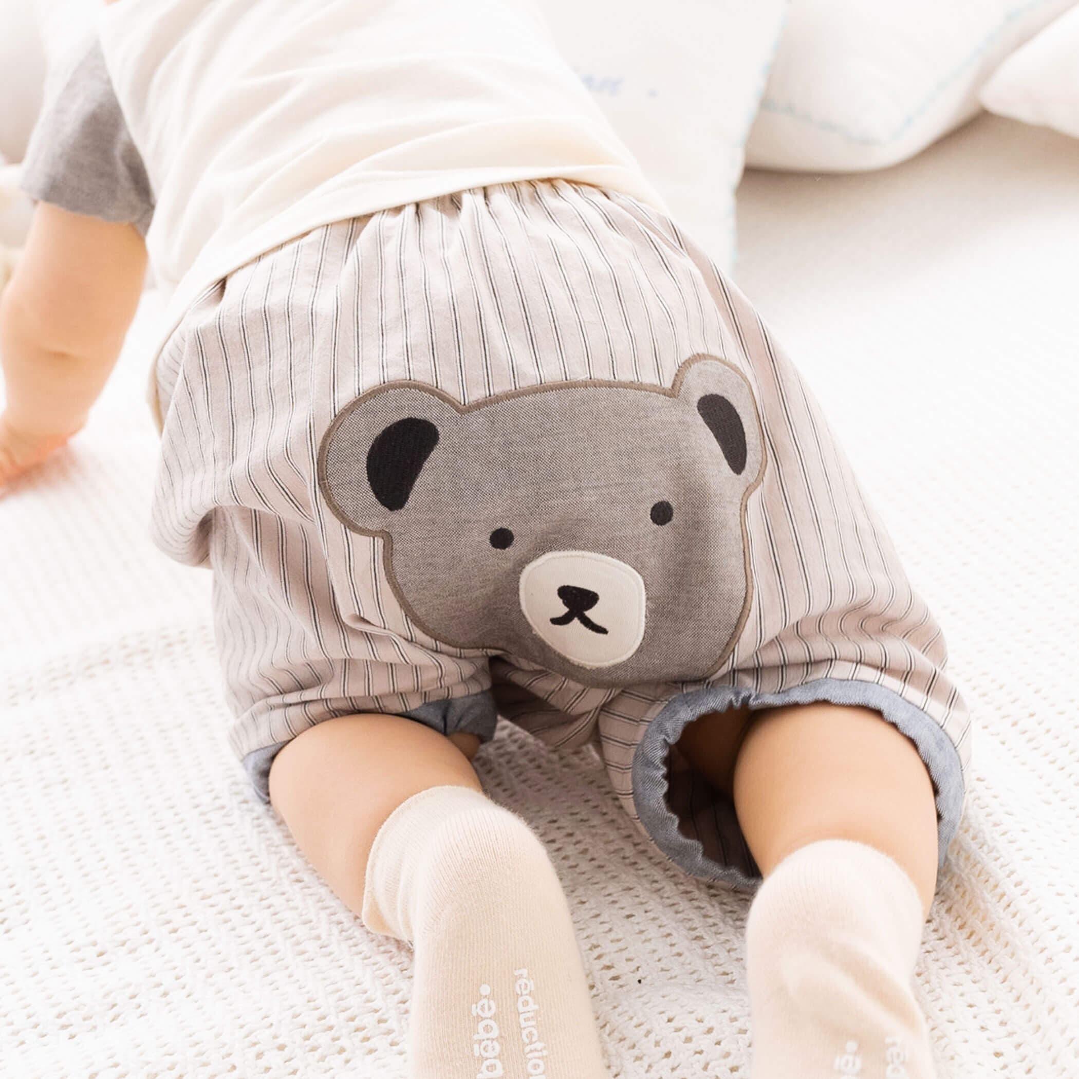 オーガニックストライプクマパンツ(60~90cm)[品番：BEBK0008437