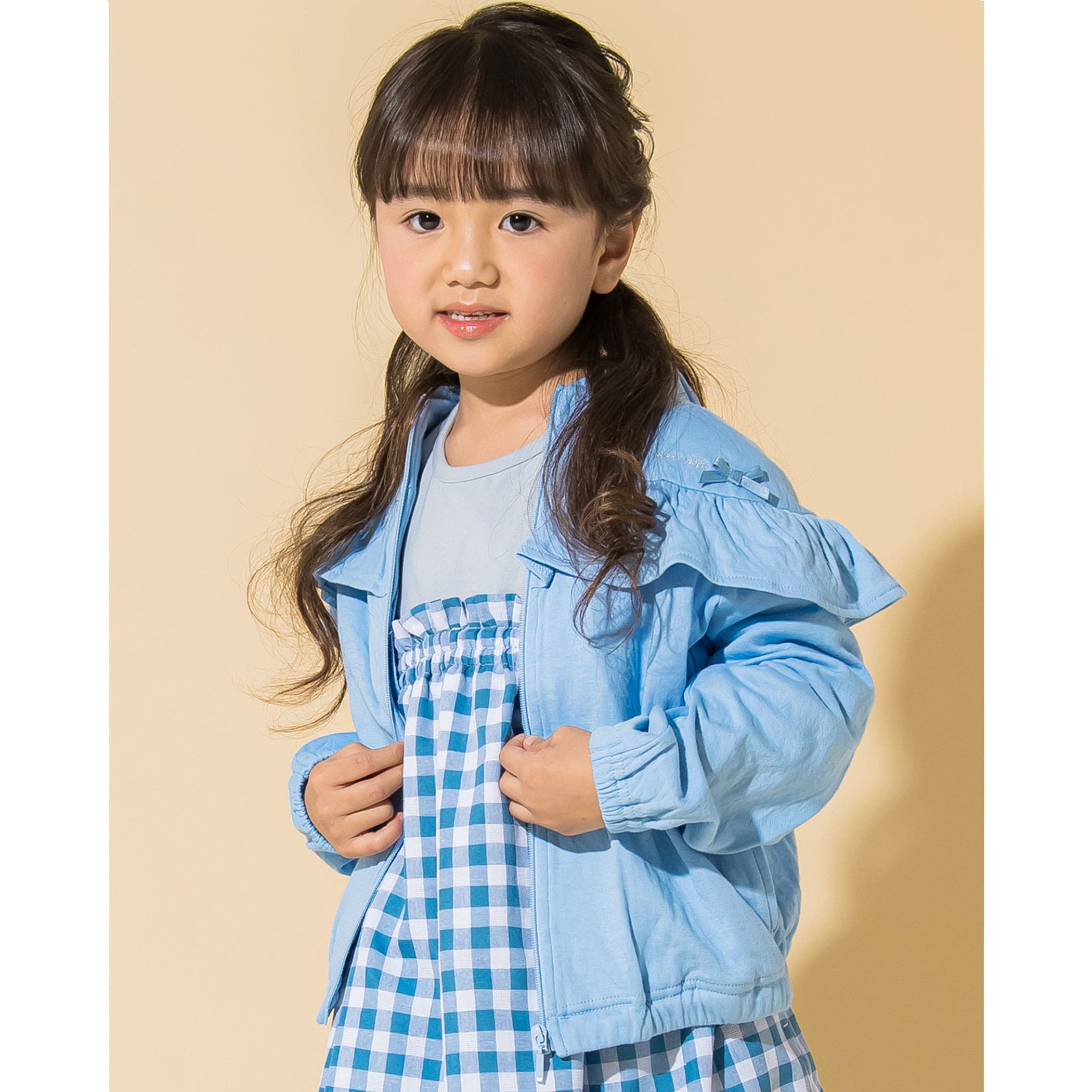 フード 取り外し フリル ジャケット (90~130cm)[品番 フード 取り外し フリル ジャケット (90~130cm)[品番
