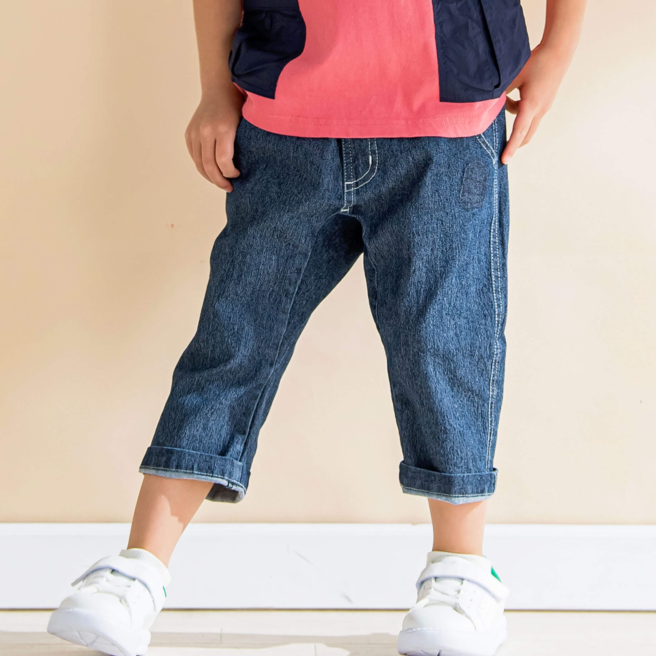 ストレッチデニムガゼットクロッチペインターパンツ(80~130cm