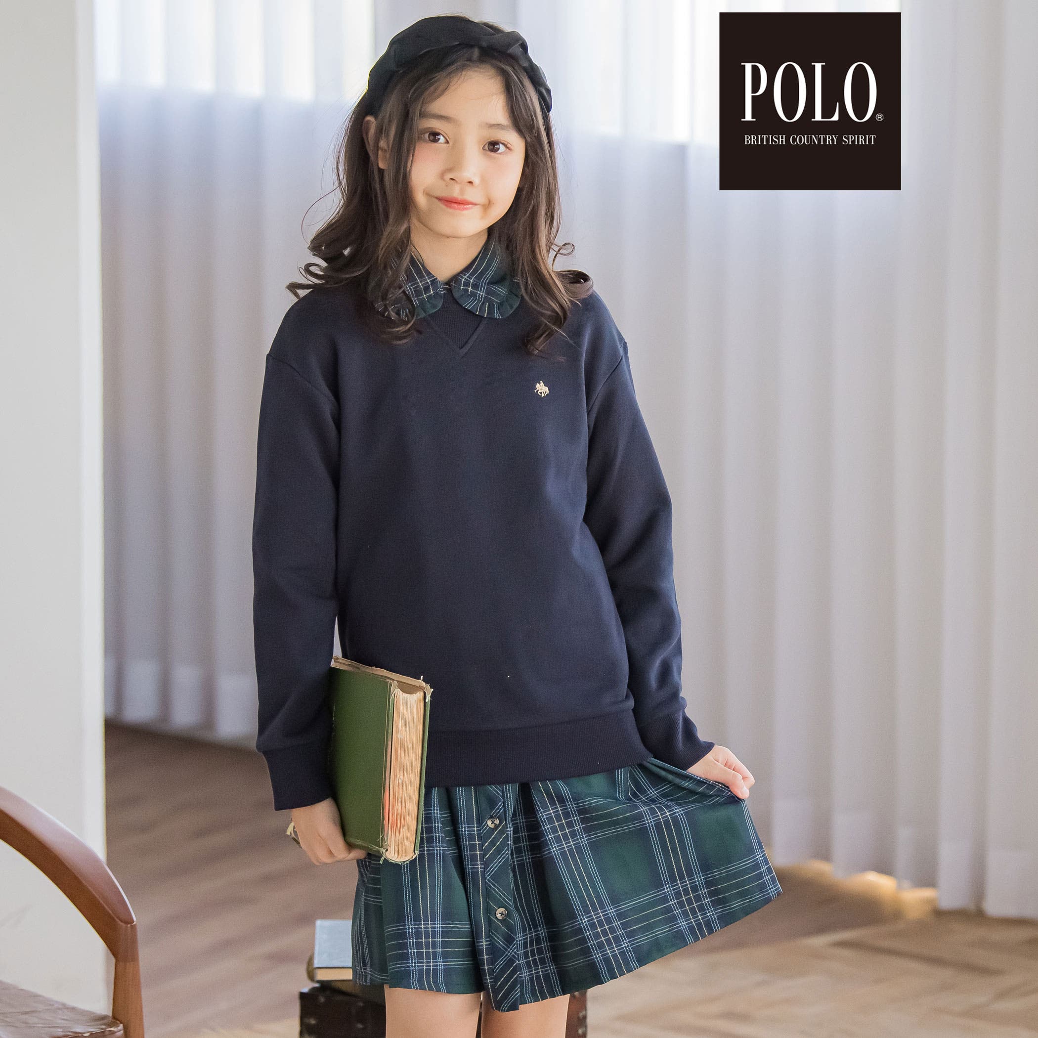 チェック襟付きフレアワンピース[品番：BEBK0010069]｜SLAP SLIP