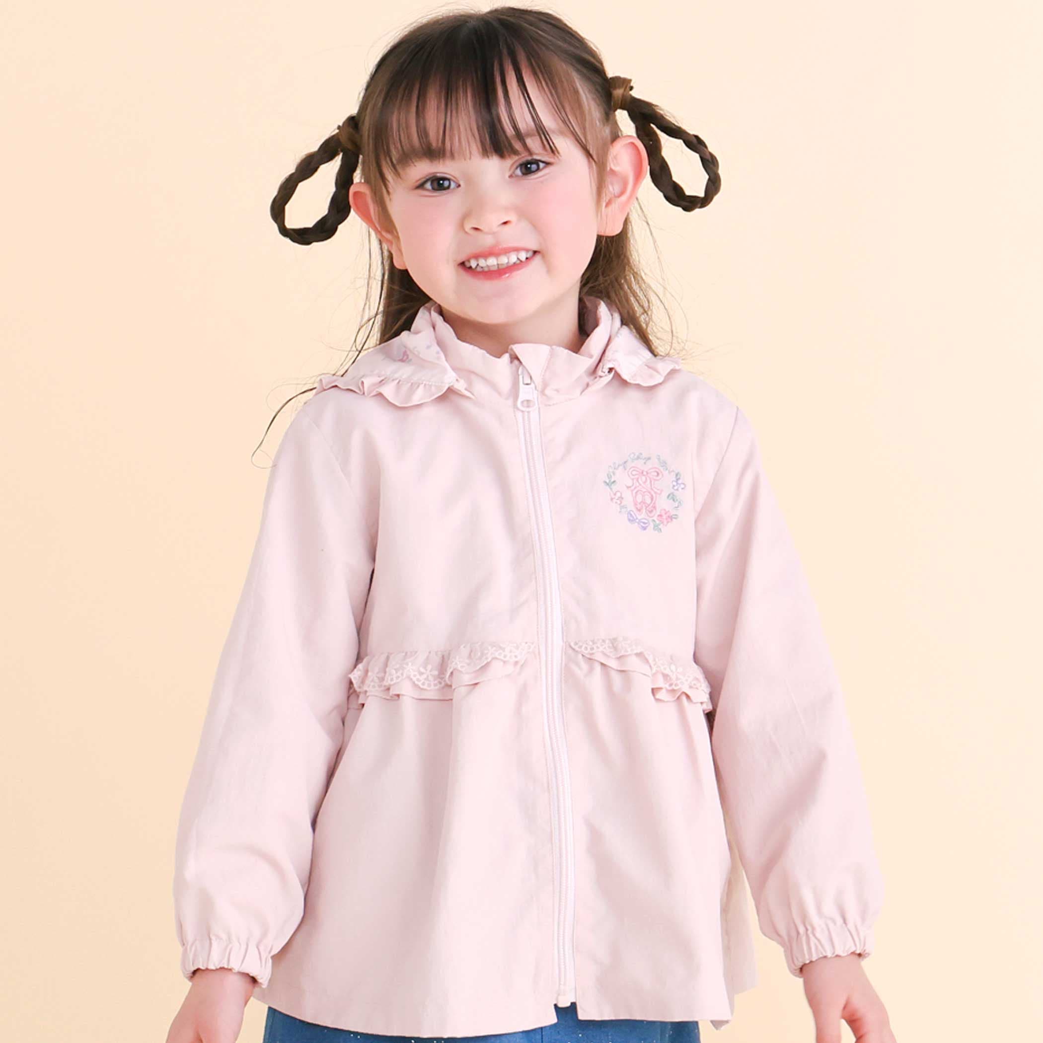 リボン刺しゅうリバーシブルタフタジャケット(80~130cm)[品番