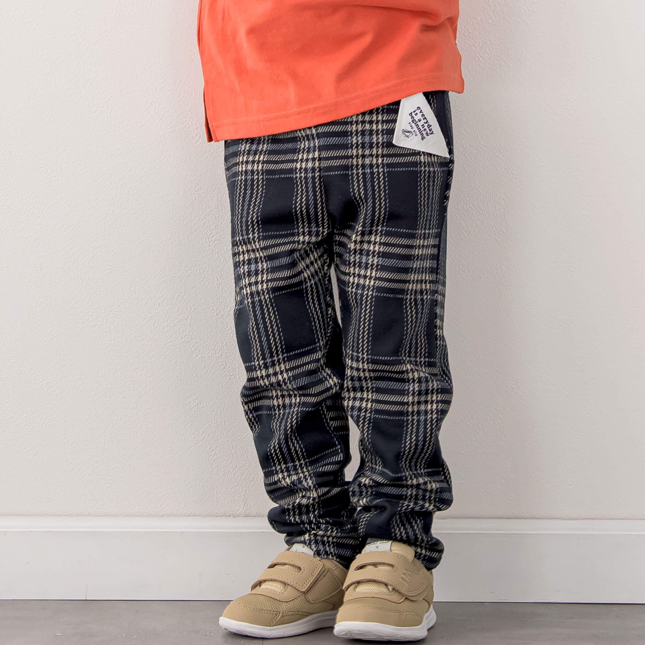 お揃い】チェック柄ジャガードパンツ(80~120cm)[品番：BEBK0007449