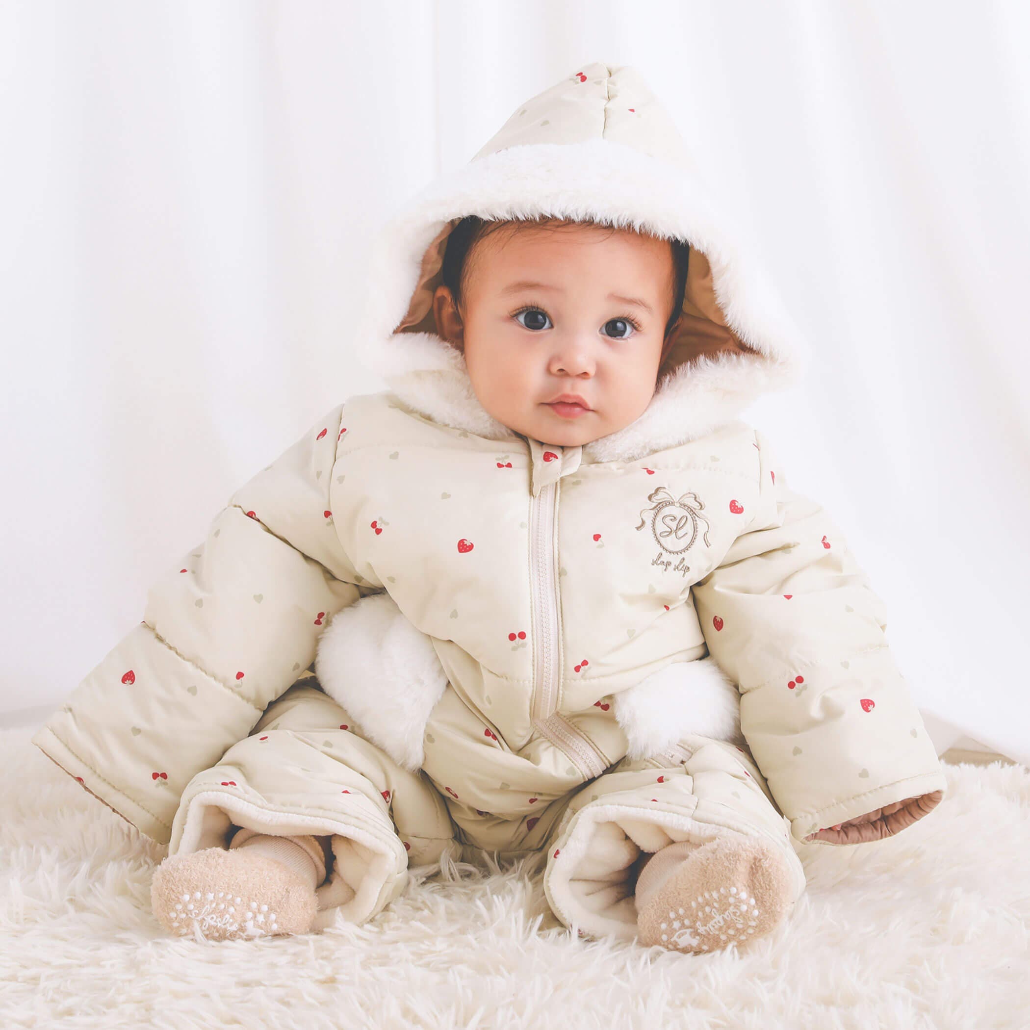 お揃い】ハートフルーツ柄フードバギーオールベビー(70~80cm)[品番