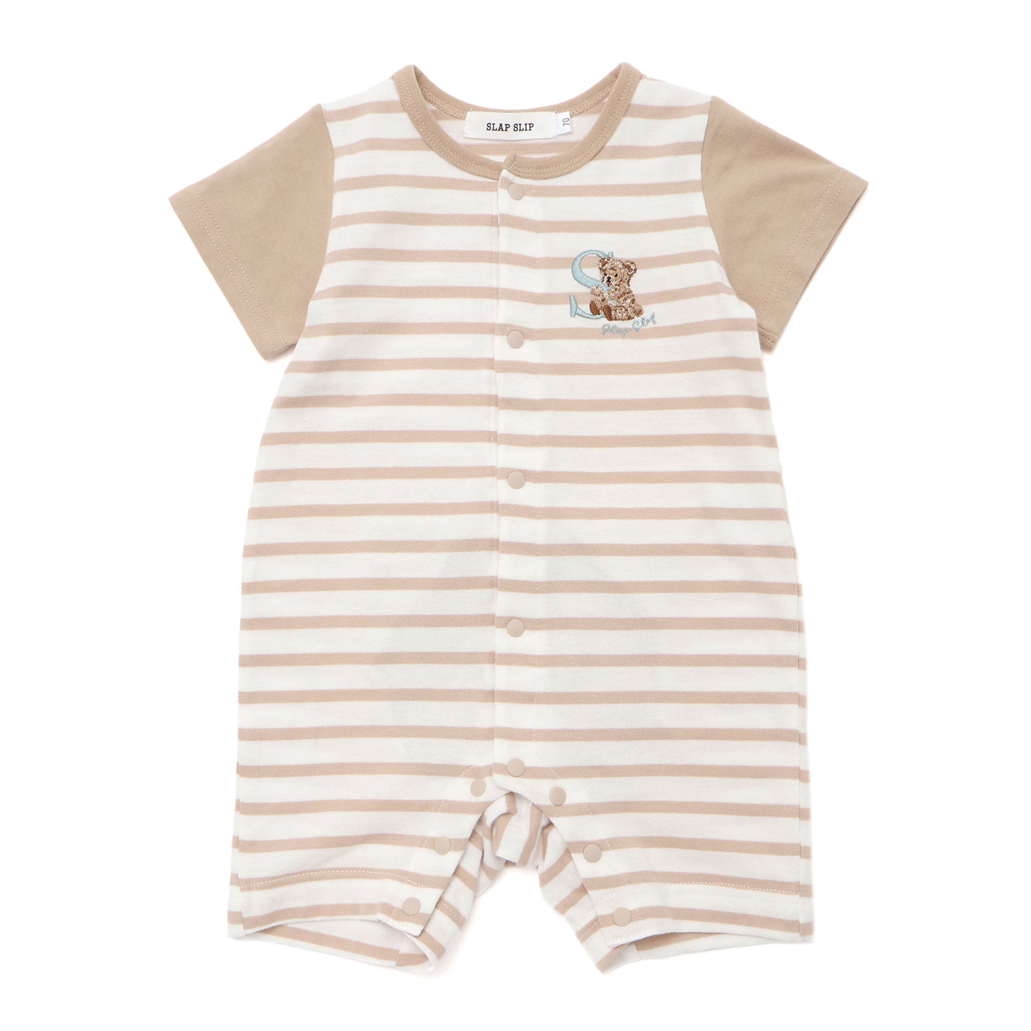 おしりクマさんボーダー切り替えロンパースベビー(60~80cm)[品番
